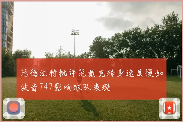 范德法特批评范戴克转身速度慢如波音747影响球队表现